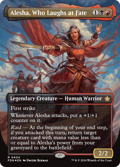 Alesha, Who Laughs at Fate (Borderless) (Mana Foil) (Foundations) Near Mint Foil
