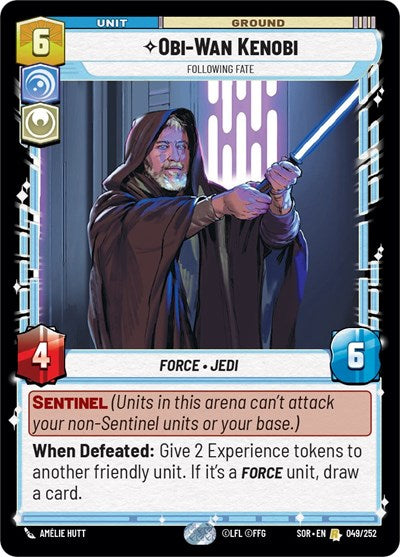 Obi-Wan Kenobi Following Fate (Spark of Rebellion) Near Mint Foil