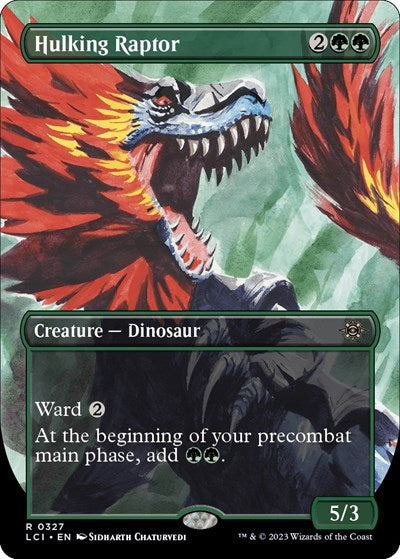 Hulking Raptor (Borderless) (The Lost Caverns of Ixalan) Near Mint Foil