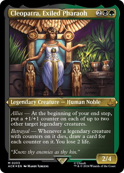 Cleopatra, Exiled Pharaoh (Foil Etched) (Universes Beyond: Assassin's Creed) Light Play Foil