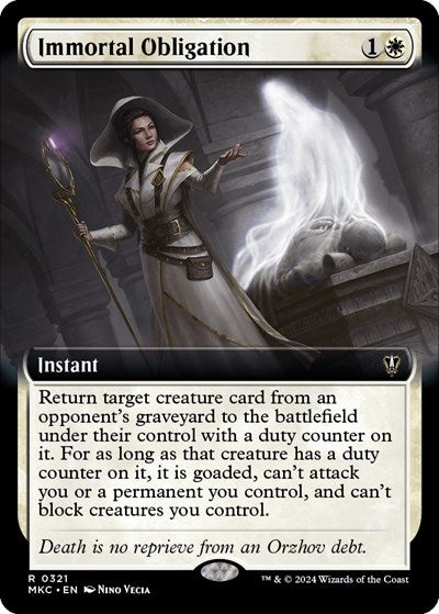 Immortal Obligation (Extended Art) (Commander: Murders at Karlov Manor) Light Play
