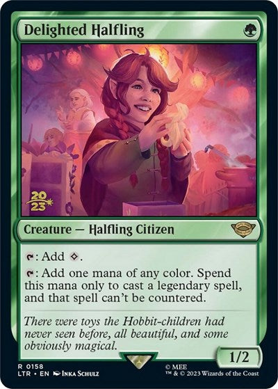 Delighted Halfling (0158) (Promos: Prerelease Cards) Medium Play Foil