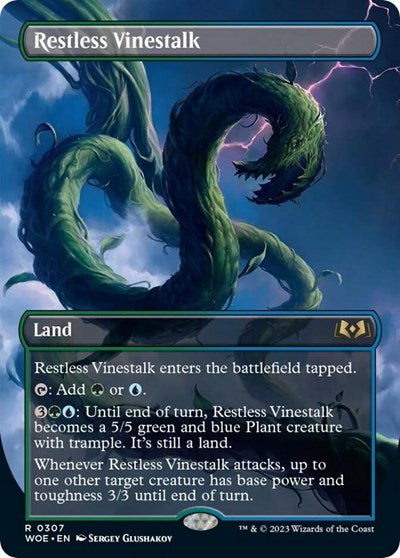Restless Vinestalk (Borderless) (Wilds of Eldraine) Light Play Foil