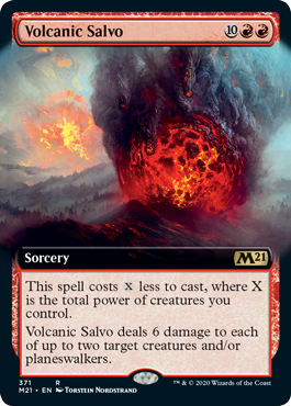 Volcanic Salvo (Extended Art) (Magic 2021 Core Set) Medium Play Foil