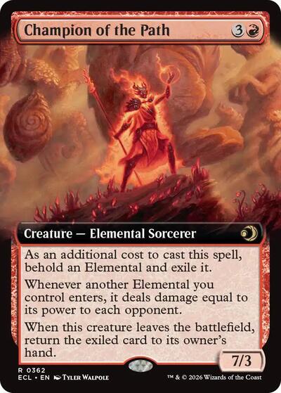 Champion of the Path (Extended Art) (Lorwyn Eclipsed) Near Mint Foil