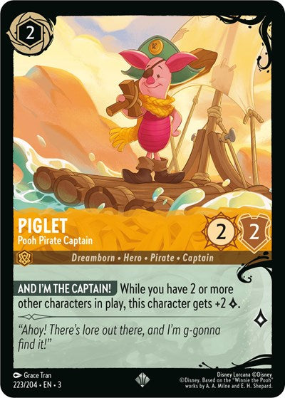 Piglet - Pooh Pirate Captain (223/204) (Illumineer's Quest: Deep Trouble) Near Mint Cold Foil
