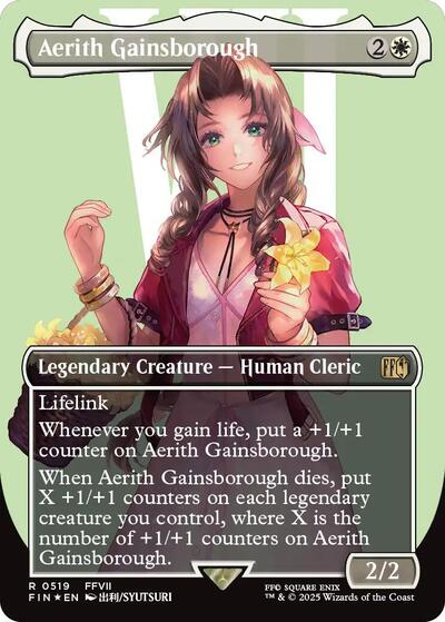 Aerith Gainsborough (Borderless) (Surge Foil) (Universes Beyond: FINAL FANTASY) Near Mint Foil