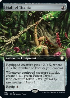 Staff of Titania (Extended Art) (Commander: The Brothers' War) Light Play Foil