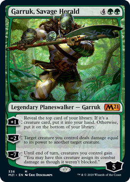 Garruk, Savage Herald (Magic 2021 Core Set) Medium Play Foil