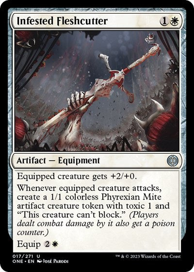 Infested Fleshcutter (Phyrexia: All Will Be One) Light Play Foil