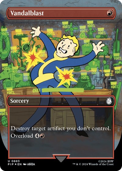 Vandalblast (Borderless) (Surge Foil) (Universes Beyond: Fallout) Light Play Foil