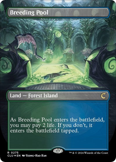 Breeding Pool (Borderless) (Ravnica: Clue Edition) Light Play Foil