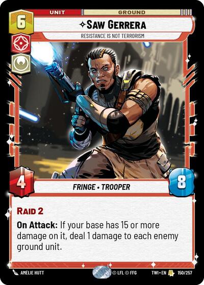 Saw Gerrera Resistance is Not Terrorism (Twilight of the Republic) Near Mint Foil