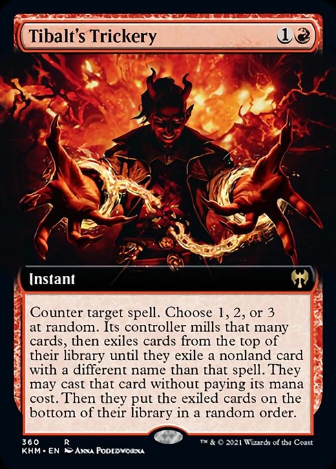 Tibalt's Trickery (Extended Art) (Kaldheim) Light Play
