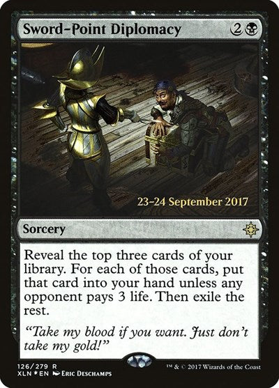 Sword-Point Diplomacy (Promos: Prerelease Cards) Light Play Foil