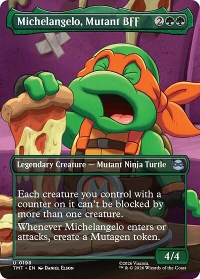 Michelangelo, Mutant BFF (Borderless) (Teenage Mutant Ninja Turtles) Light Play Foil
