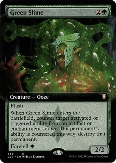 Green Slime (Extended Art) (Commander Legends: Battle for Baldur's Gate) Light Play