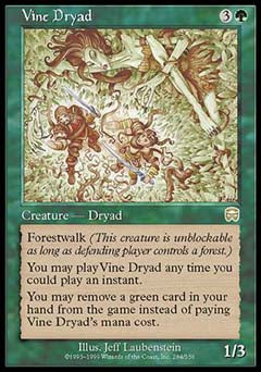 Vine Dryad (Mercadian Masques) Near Mint Foil