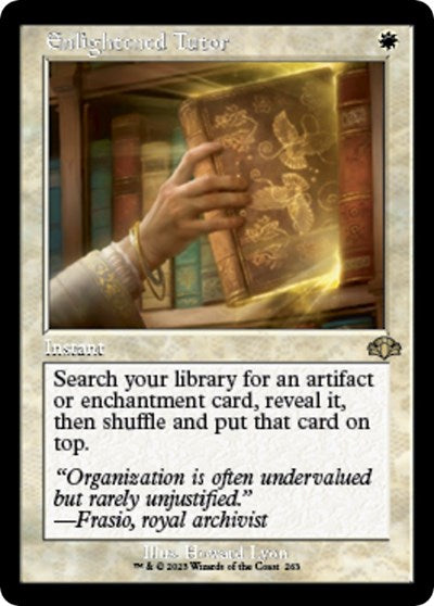 Enlightened Tutor (Retro Frame) (Dominaria Remastered) Light Play Foil