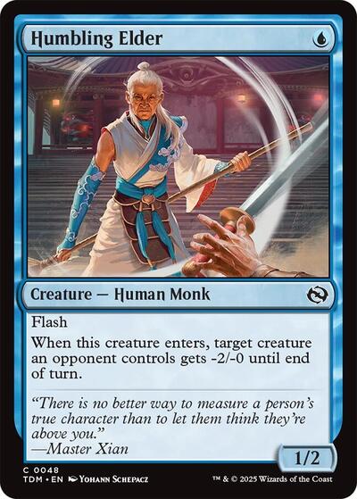 Humbling Elder (Tarkir: Dragonstorm) Light Play Foil
