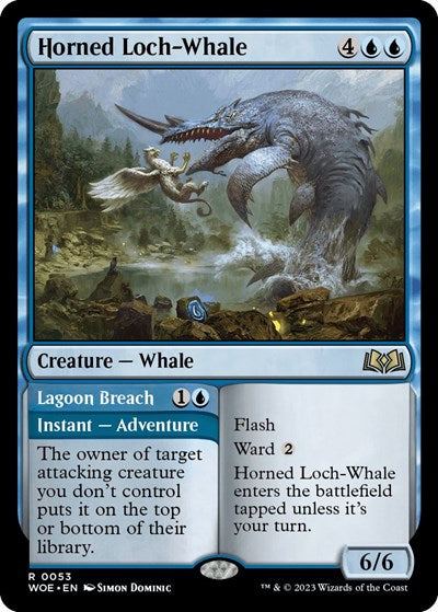Horned Loch-Whale (Wilds of Eldraine) Light Play Foil