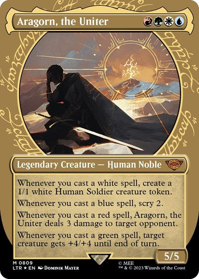 Aragorn, the Uniter (Showcase) (Surge Foil) (Universes Beyond: The Lord of the Rings: Tales of Middle-earth) Near Mint Foil