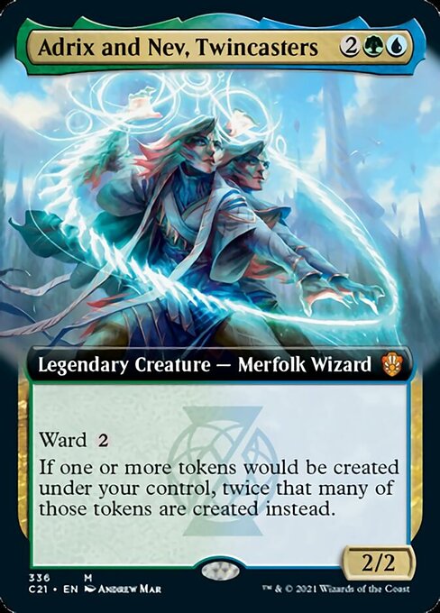 Adrix and Nev, Twincasters (Extended Art) (Commander 2021 Strixhaven) Light Play