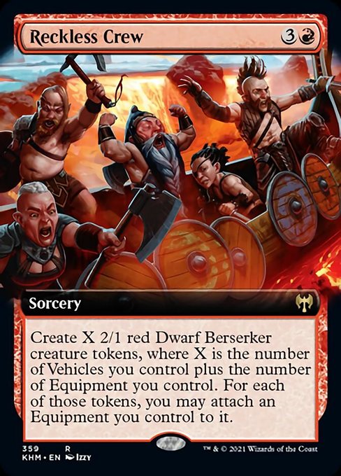Reckless Crew (Extended Art) (Kaldheim) Light Play Foil