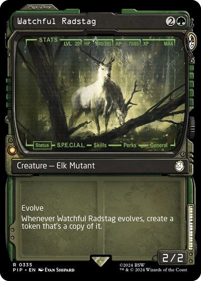 Watchful Radstag (Showcase) (Universes Beyond: Fallout) Light Play Foil