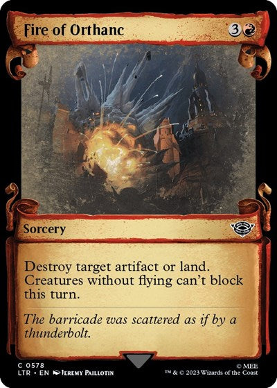 Fire of Orthanc (Showcase Scrolls) (Universes Beyond: The Lord of the Rings: Tales of Middle-earth) Light Play Foil