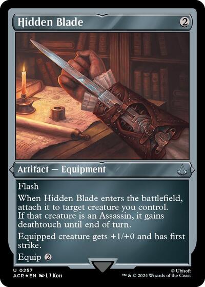Hidden Blade (Foil Etched) (Universes Beyond: Assassin's Creed) Light Play Foil