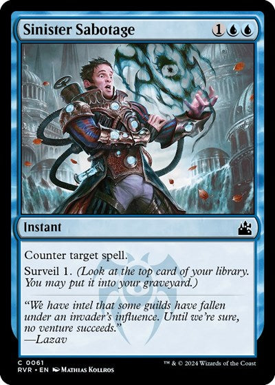 Sinister Sabotage (Ravnica Remastered) Light Play Foil
