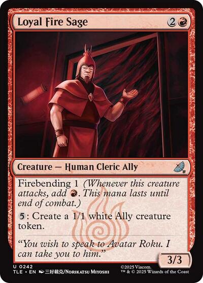 Loyal Fire Sage (Avatar: The Last Airbender: Eternal-Legal) Near Mint