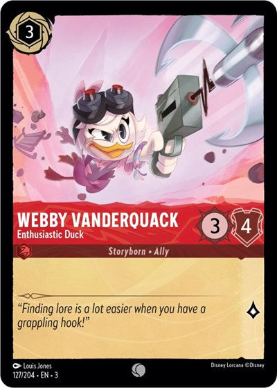 Webby Vanderquack - Enthusiastic Duck (Into the Inklands) Near Mint Cold Foil