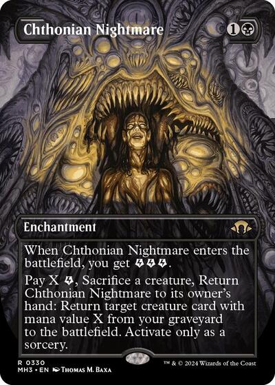 Chthonian Nightmare (Borderless) (Modern Horizons 3) Light Play Foil