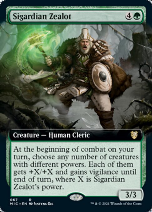 Sigardian Zealot (Extended Art) (Commander 2021 Midnight Hunt) Light Play