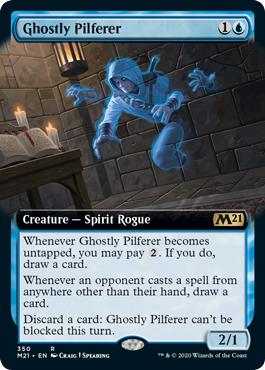 Ghostly Pilferer (Extended Art) (Magic 2021 Core Set) Light Play
