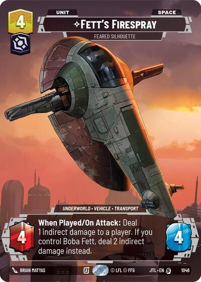 Fett's Firespray Feared Silhouette (Prestige) (Jump to Lightspeed) Near Mint
