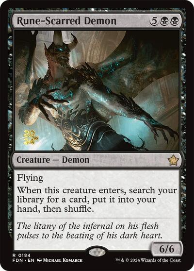 Rune-Scarred Demon (Promos: Prerelease Cards) Light Play Foil