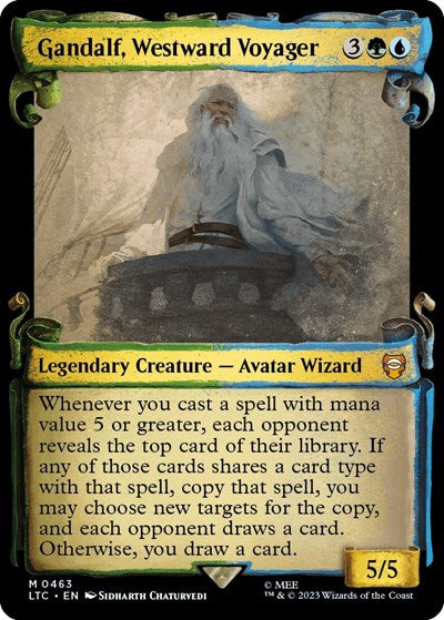 Gandalf, Westward Voyager (Showcase Scrolls) (Commander: The Lord of the Rings: Tales of Middle-earth) Light Play Foil