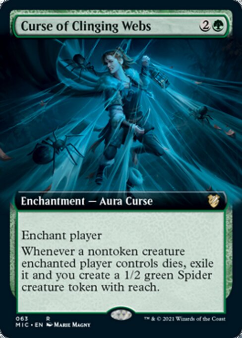 Curse of Clinging Webs (Extended Art) (Commander 2021 Midnight Hunt) Medium Play