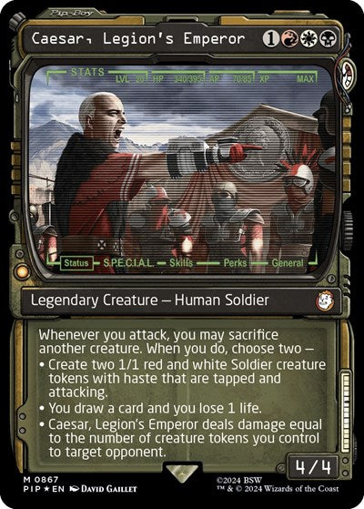 Caesar, Legion's Emperor (Showcase) (Surge Foil) (Universes Beyond: Fallout) Near Mint Foil