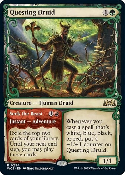 Questing Druid (Showcase) (Wilds of Eldraine) Light Play
