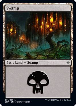 Swamp (261) (Throne of Eldraine) Light Play Foil