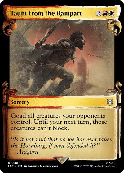 Taunt from the Rampart (Showcase Scrolls) (Commander: The Lord of the Rings: Tales of Middle-earth) Light Play Foil