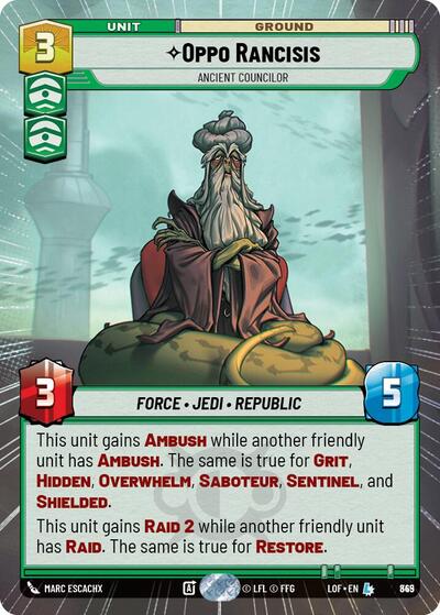 Oppo Rancisis Ancient Councilor (Hyperspace Foil) (Legends of the Force) Near Mint Foil