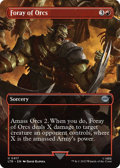 Foray of Orcs (Borderless) (Universes Beyond: The Lord of the Rings: Tales of Middle-earth) Medium Play Foil