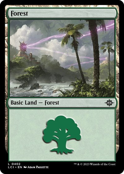 Forest (0402) (The Lost Caverns of Ixalan) Medium Play Foil
