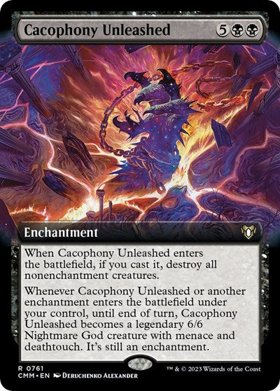 Cacophony Unleashed (Extended Art) (Commander Masters) Light Play Foil