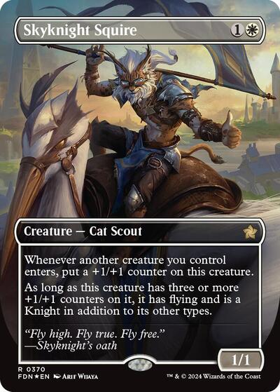 Skyknight Squire (Borderless) (Mana Foil) (Foundations) Near Mint Foil